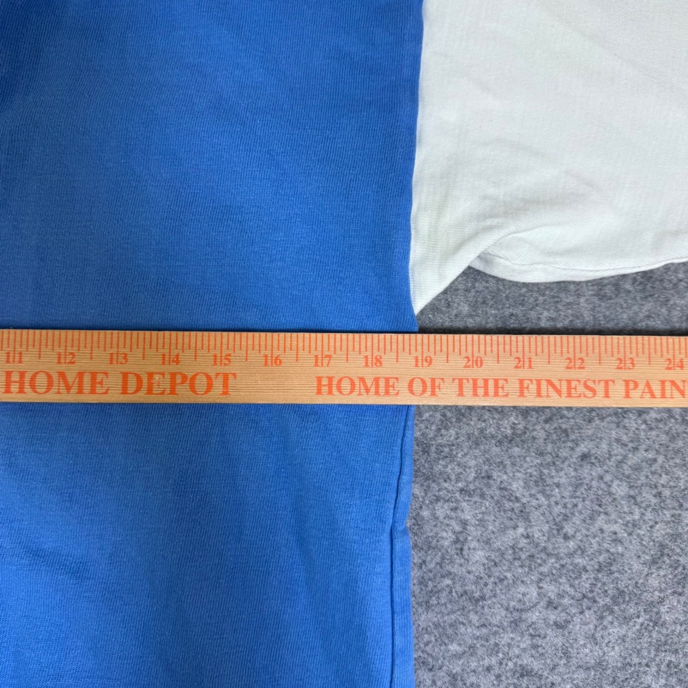 Vintage 80s Halbro Rugby Imports Mens Blue White Orange Striped Shirt USA Made M - Picture 6 of 8